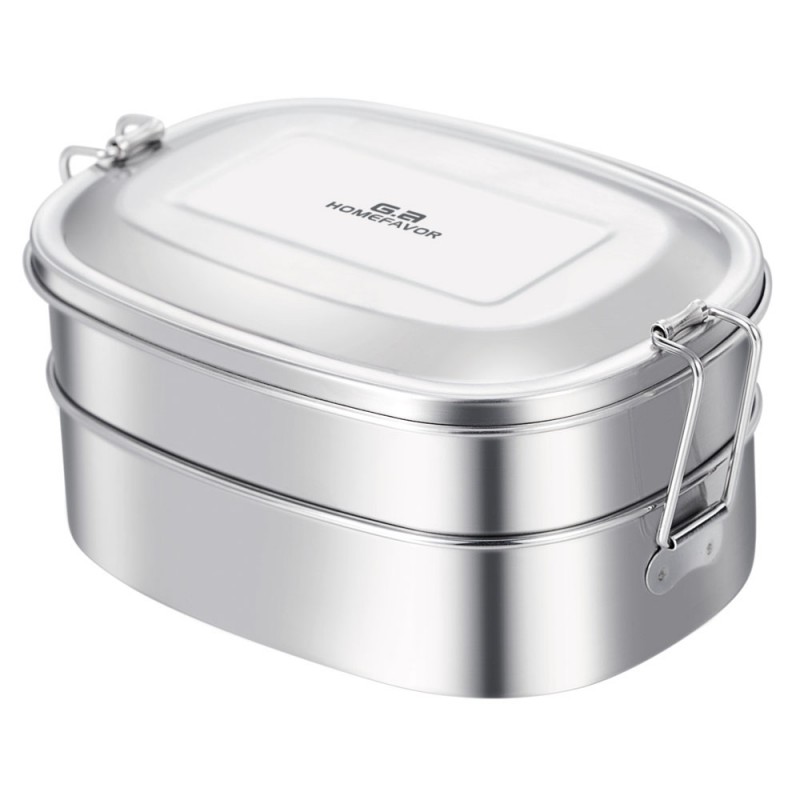 G.a HOMEFAVOR Stainless Steel Lunch Box 2-in-1 Bento Box Eco-Friendly Food Container