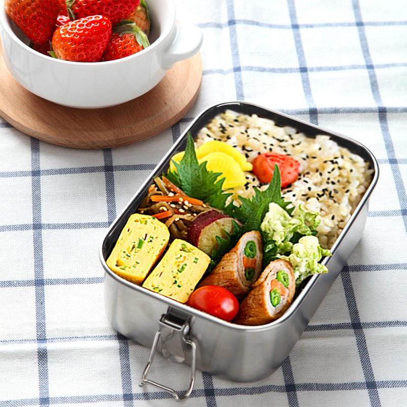 G.a HOMEFAVOR Stainless Steel Lunch Box 800 ml Leakproof Bento Box with Divider 
